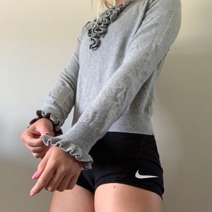 Grey Blouse with Ruffles